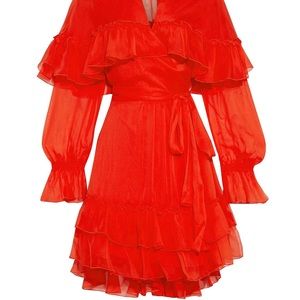 DVF MARTINA FLAMA WRAP DRESS SIZE S